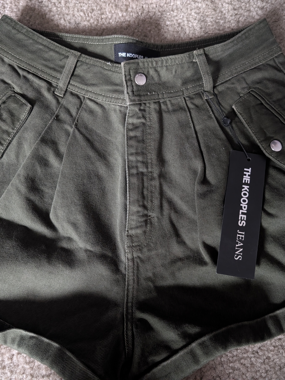 The Kooples Olive Green High Waist Women's Shorts